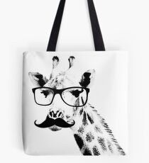Giraffe with beard and glasses Tote Bag