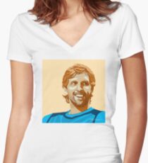 Dirk Nowitzki Women's Fitted V-Neck T-Shirt