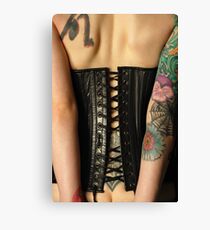 leather corset Canvas Print
