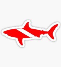 Diver Down Great White Shark Sticker