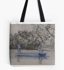 Blue boys fishing Tote Bag