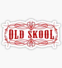 Old Skool Pinstripe Design in red Sticker