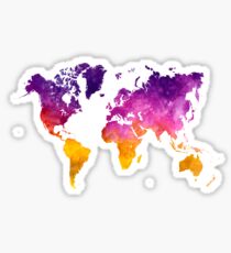World map in watercolor Sticker