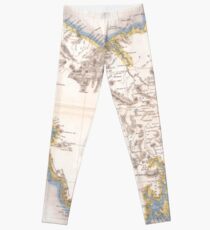 Vintage Map of Tasmania (1837) Leggings