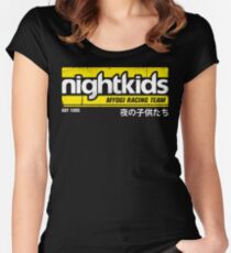 Initial D - NightKids Tee (White) Women's Fitted Scoop T-Shirt