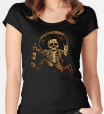 Camiseta entallada de cuello redondo Posada Día de los muertos fuera de la ley