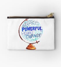 Nelson Mandela - Education Change The World, Typography Vintage Globe Design Studio Pouch