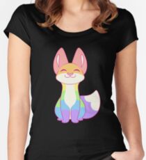 Gay Pride Fox Fitted Scoop T-Shirt