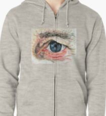Watercolour Eye Zipped Hoodie