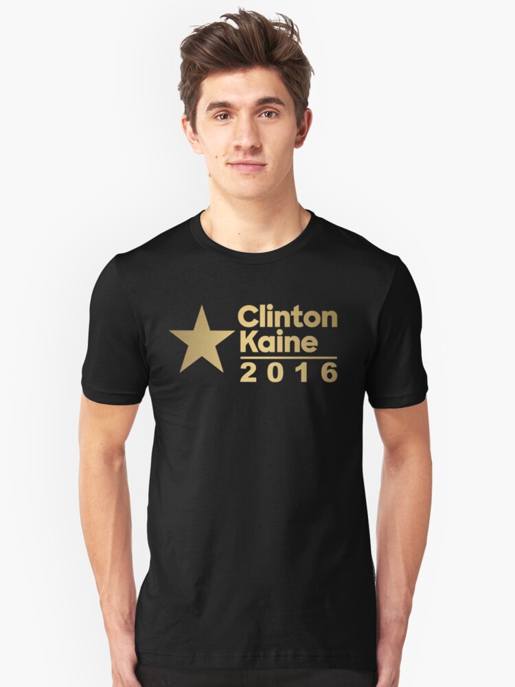 Alternate view of Clinton Kaine Logo 2016 Election Gold Tone Slim Fit T-Shirt