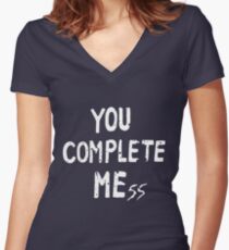 YOU COMPLETE MEss Women's Fitted V-Neck T-Shirt