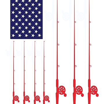 American Flag Made With Fishing Rods Sticker for Sale by