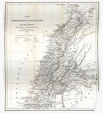 Vintage Map of Lebanon (1856) Poster
