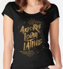 the trees speak latin Women's Fitted Scoop T-Shirt