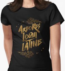 the trees speak latin Women's Fitted T-Shirt