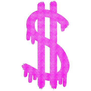 Preppy pink glitter dollar sign Sticker for Sale by SUUSCK