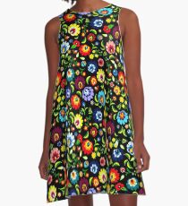 Hungarian Folk Pattern A-Line Dress