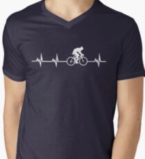 Cycling Heartbeat Men's V-Neck T-Shirt