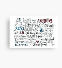 Philipper 4: 6-7 NLT: Design 3 Leinwanddruck