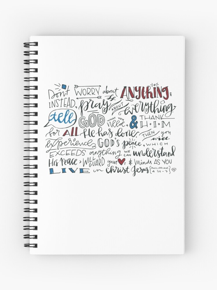 Philippians 46 7 Nlt Design 3 Spiral Notebook