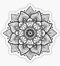 Black On White Floral Mandala Sticker