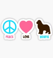 Peace. Love. Newfie Sticker