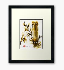 "Morning Light" Original acrylic and ink bamboo painting. Framed Print