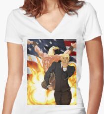 Trump's Bizarre Election - Jojo's Bizarre Adventure Trump Women's Fitted V-Neck T-Shirt