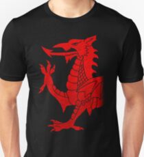 Cymru Dragon Red Halftone Unisex T-Shirt