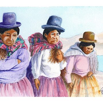Mochila saco for Sale con la obra «Mujer boliviana cholita v.2» de  RiverbyNight