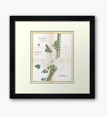 Vintage Map of The Barnegat Inlet (1865) Framed Print