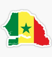 Senegal Flag Map Sticker