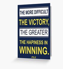 Victory inspirierende motivierende Pele Fußballer Zitate Grußkarte