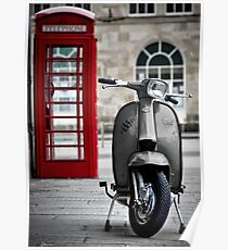 Italian Grey Lambretta GP Scooter Poster