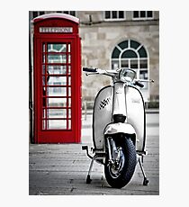 Italian White Lambretta GP Scooter Photographic Print