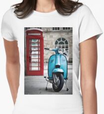 Italian Light Blue Lambretta GP Scooter Women's Fitted T-Shirt