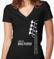 I Fancy the Bass Player Tee - Bass Guitarist - Bassist Women's Fitted V-Neck T-Shirt