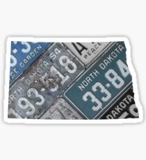 Vintage North Dakota License Plates Sticker