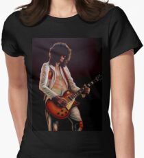 Jimmy Page In Led Zeppelin Painting Women's Fitted T-Shirt