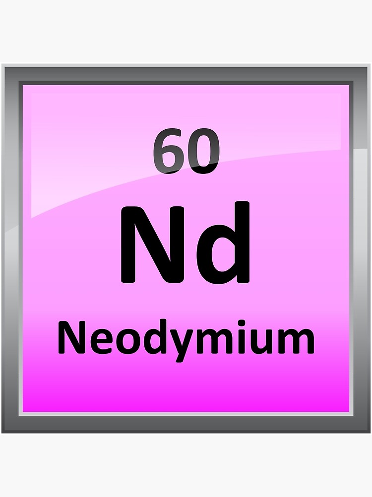neodymium periodic table element symbol metal print by sciencenotes