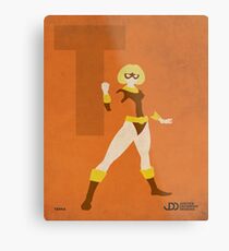 Terra - Superhero Minimalist Alphabet Print Art Metal Print