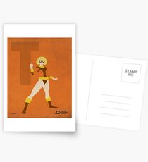 Terra - Superhero Minimalist Alphabet Print Art Postcards