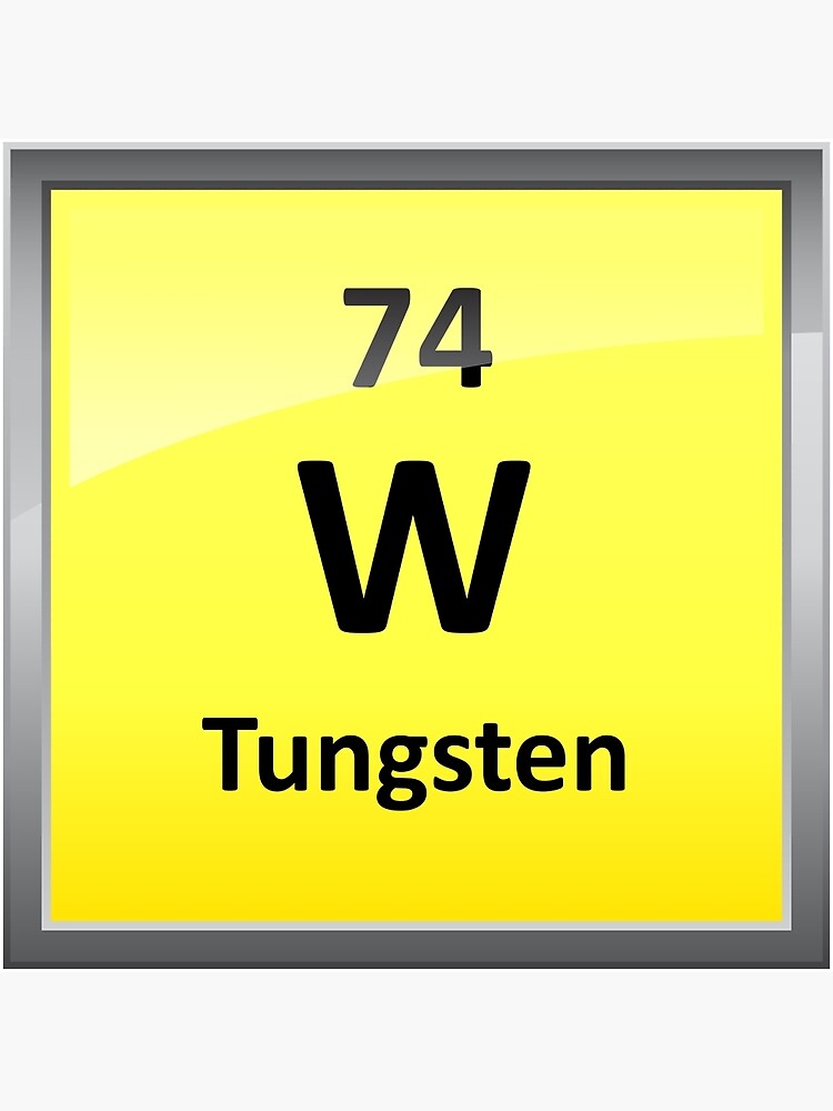 "Tungsten Periodic Table Element Symbol" Framed Art Print by