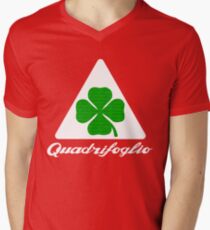 Quadrifoglio Alfa Fill Graphic Print Men's V-Neck T-Shirt