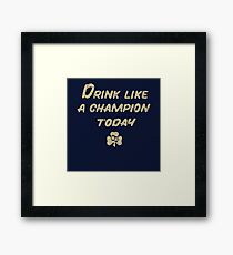 Drink Like a Champion - South Bend Style Dark Blue Framed Print