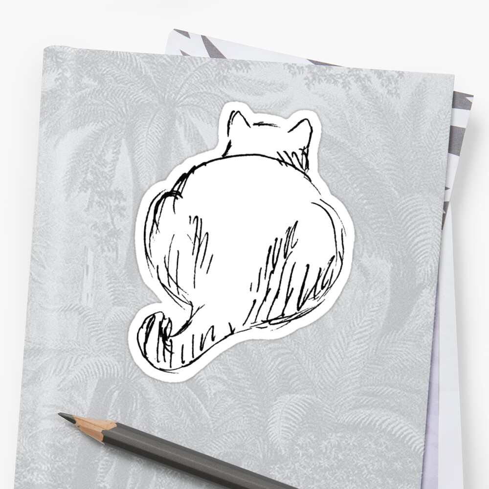 Cat Butt Stickers By Muddkipz Redbubble