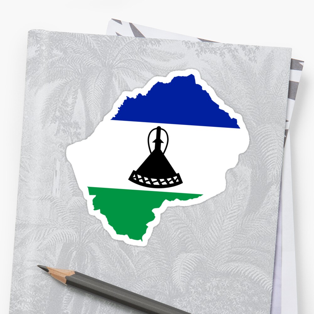 LESOTHO COUNTRY VINYL FLAG DECAL STICKER