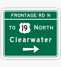 Clearwater, Road Sign, FL Sticker