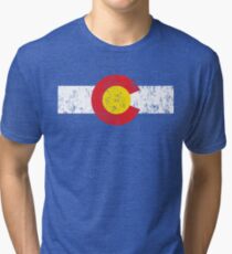 Vintage Colorado Flag Tri-blend T-Shirt