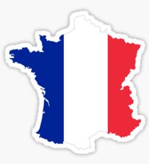 France Flag Map Sticker